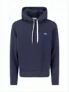 Autry Deep Navy Cotton Hoodie With Drawstring In Blue