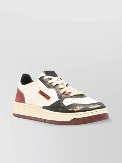 Autry Distressed Calf Leather Sneakers With Flat Rubber Sole