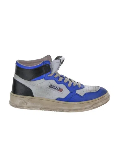 Autry Distressed-effect Hi-top Sneakers In Gray