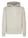 Autry Drawstring Hooded Sweatshirt With Subtle Logo In Neutral