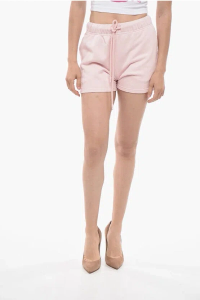 Autry Drawstring Waist Cotton Icon Shorts In Pink