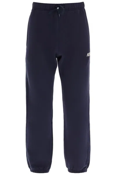 Autry Drawstring Waist Logo Track Pants In Blue
