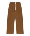 Autry Elastic Waistband Relaxed Fit Side Pockets Trousers In Brown
