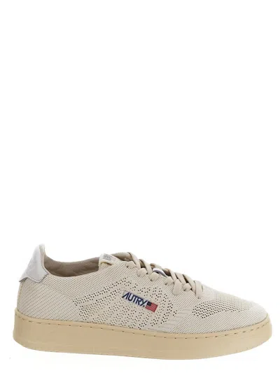 Autry Medalist Easeknit Low Fabric Sneakers In White