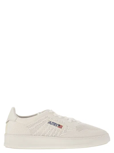 Autry Easeknit Perforated Fabric Trainers In White