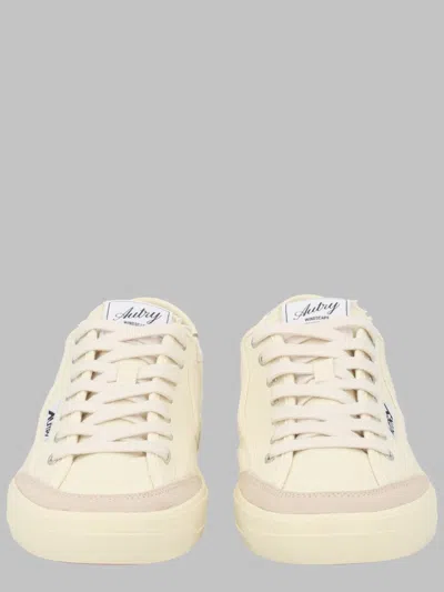 Autry Eco-friendly Canvas And Suede Sneakers For Men In White