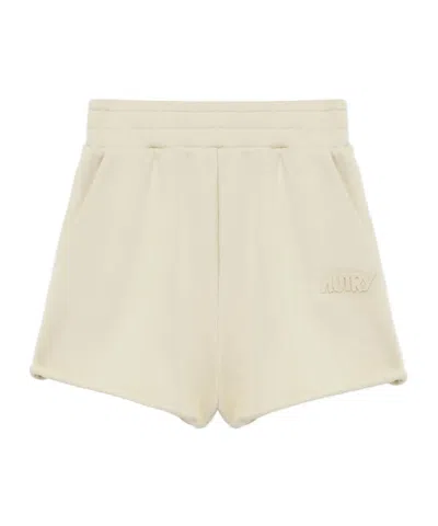 Autry Cotton Track Shorts In Beige
