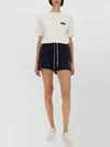 Autry Elastic Waistband Shorts With Side And Back Pockets In Blue