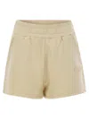 Autry Short Trousers In Compact Cotton Jersey In Bone