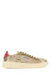 Autry Embellished Fabric Dallas Sneakers In Gold