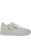 Autry Medalist Low Sneakers In Worn-out Effect Suede With Rhinestones In Gray