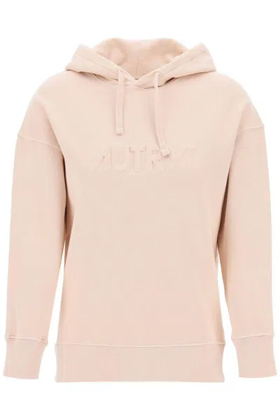 Autry Cotton Hooded Sweatshirt In Pink