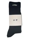 Autry Embroidered Cotton Socks In Black