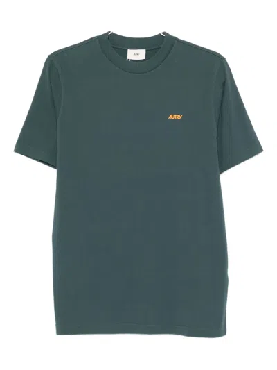 Autry Embroidered Cotton T-shirt In Green