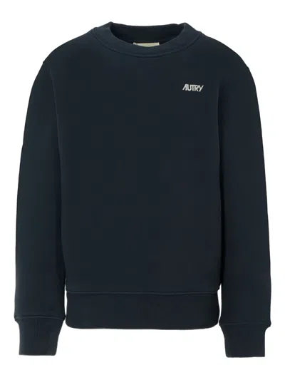 Autry Kids' Embroidered Crew-neck Sweatshirt In Blue