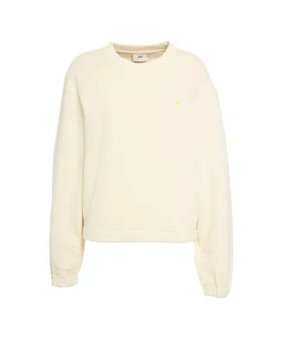 Autry Embroidered Detail Oversized Sweatshirt In Neutral