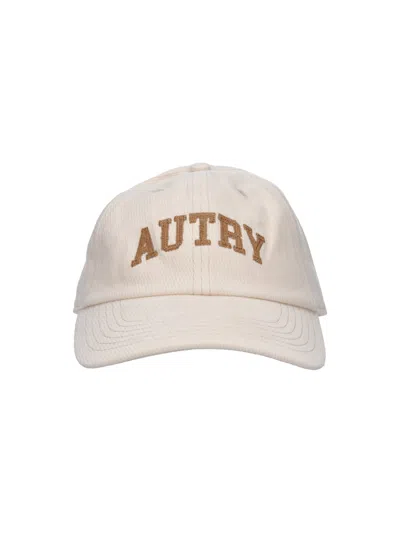Autry Embroidered Logo Baseball Cap In Cream