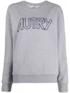 Autry Crew-neck Sweatshirt With Logo Embroidery In Grey