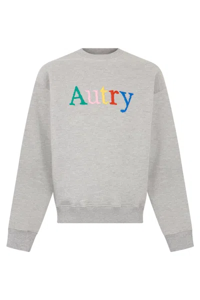 Autry Embroidered Logo Sweatshirt In Heather Grey