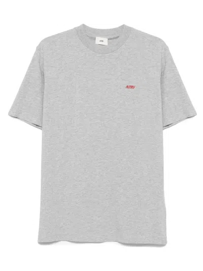 Autry Embroidered-logo T-shirt In Gray