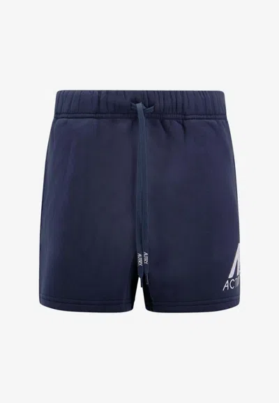 Autry Embroidered Logo Track Shorts In Blue
