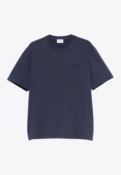 Autry Embroidered Logo T-shirt In Blue