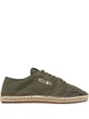Autry Woven Jute Sole Flat Shoes With Lace-up Closure In Multi