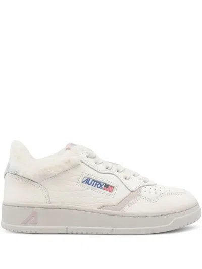 AUTRY FAUX-FUR MEDALIST SNEAKERS