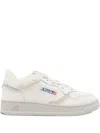 Autry Low Top Leather Sneakers With Faux Fur Effect In White