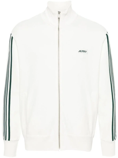 Autry Logo-patch Zip-up Sweatshirt In White