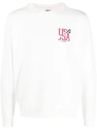 Autry Printed Cotton Sweatshirt In White