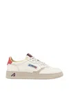 Autry Medalist Low Leather Sneakers Color Rose And Sand In White