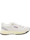 Autry White And Silver Leather Hyperway Sneakers In White