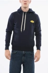 Autry Fleeced Cotton Hoodie With Printed Logo In Blue