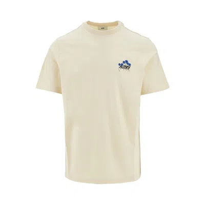 Autry Flowers Logo Print T-shirt In Beige