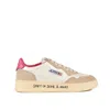 AUTRY AUTRY FUCHSIA AND WHITE SUEDE AND LEATHER MEDALIST LOW SNEAKERS