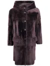 Autry Fur Overcoat In Purple