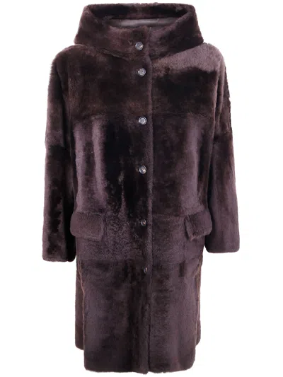 Autry Fur Overcoat In Purple