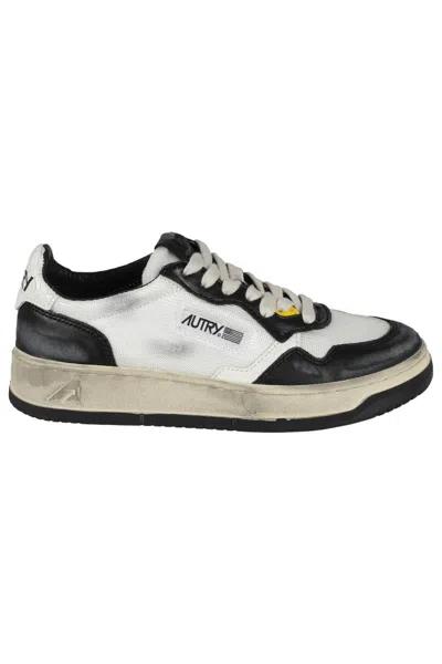 Autry Genuine Leather Sup Vint Sneakers In Black