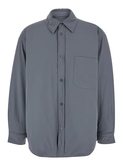 AUTRY GREY JACKET WITH PATCH POCKET IN PADDED FABRIC MAN