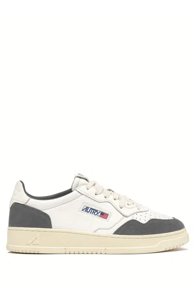 Autry Goat Leather And Suede Bimaterial Sneakers In White