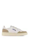 Autry Medalist Low Sneakers In White And Tobacco Leather And Suede In Brown