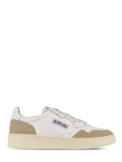 Autry Goat Leather And Suede Sneakers In Gray