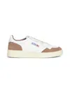 Autry Goatskin And Suede Medalist Low Sneakers In Neutral