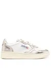 Autry Medalist Low Metallic Leather Sneakers In Golden