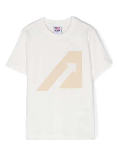 Autry Kids' Graphic-print Cotton T-shirt In White