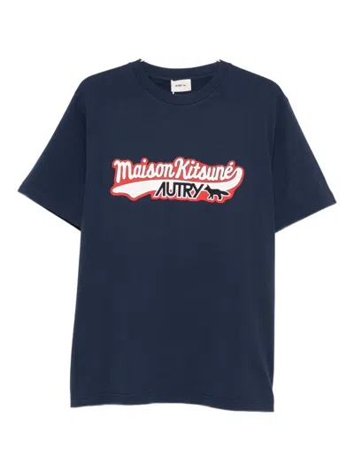 Autry T-shirt Kitsune Unisex In Blue