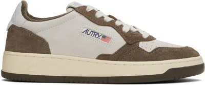 AUTRY GRAY & BROWN MEDALIST LOW SNEAKERS