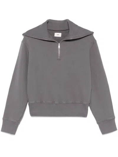 Autry Gray Cotton Sweatshirt With Zip