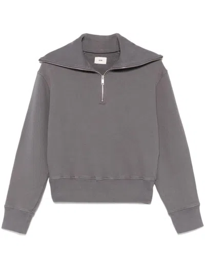 Autry Gray Cotton Sweatshirt With Zip